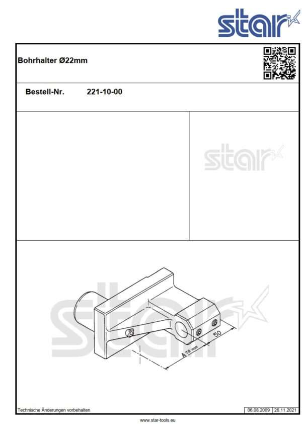 gebr. Werkzeughalter STAR 221-10-00 ST-20_ECAS-20T_SV-20R_SV-32JII (IntNr231124) – Bild 2