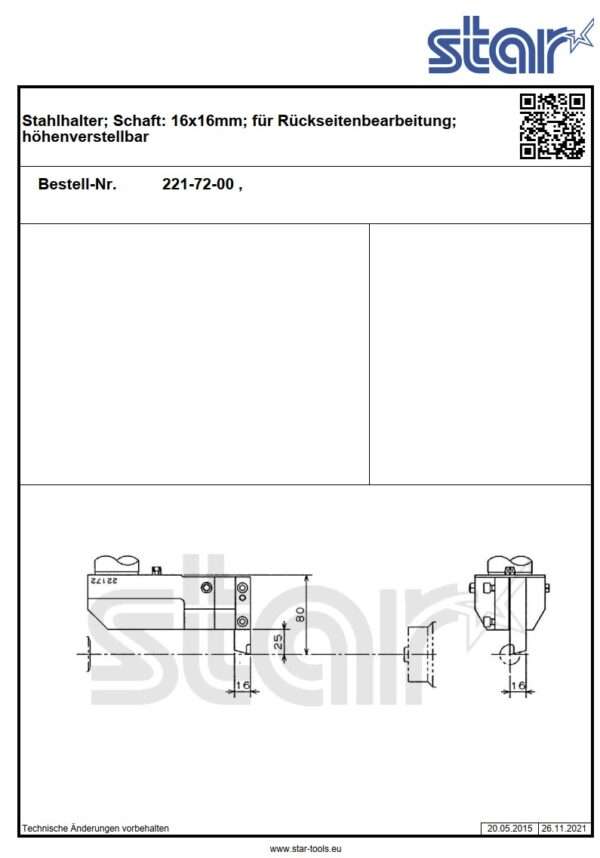 gebr. Werkzeughalter STAR 221-72-00 (IntNr231128) – Bild 2