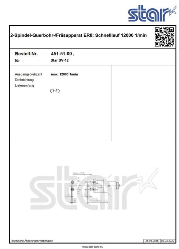 gebr. Werkzeughalter STAR 451-51-00-Star SV-12 (IntNr231138) – Bild 2